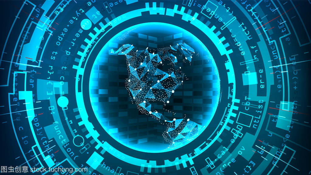 未來(lái)科技連接結(jié)構(gòu)。矢量抽象背景。藍(lán)色的電子網(wǎng)絡(luò)。數(shù)字系統(tǒng)設(shè)計(jì)